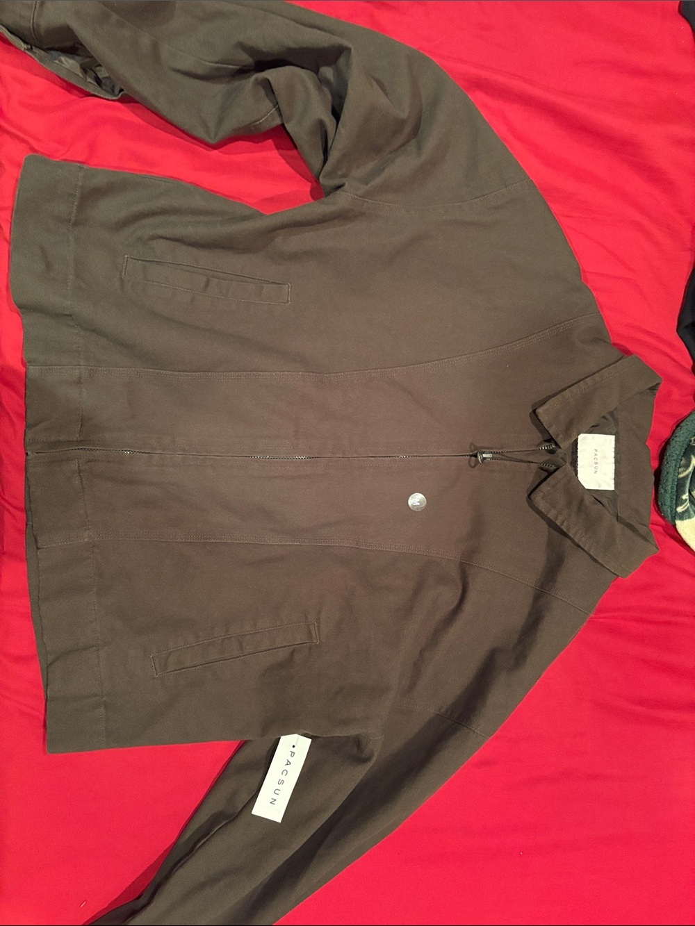 PacSun Men's Brown Lightweight Zip Shirt Jacket